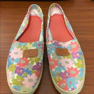 Coach floral canvas slip on